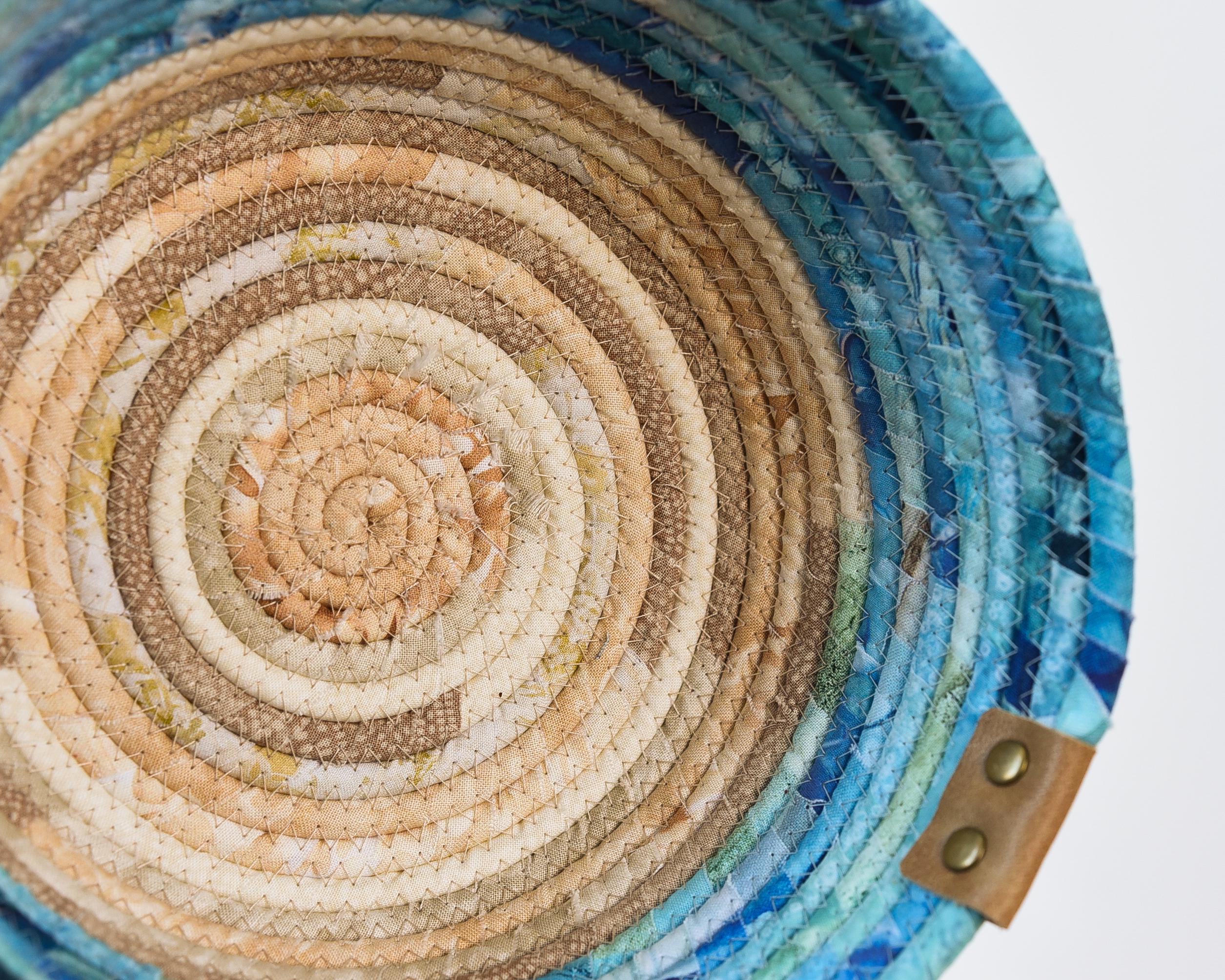 Rustic Rope Baskets Decorative Storage Basket Rustic Fabric Wrapped Rope Bowl Beach House ...
