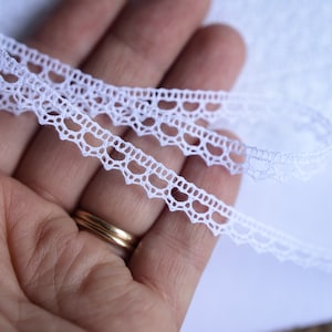 1/4" Lace Edging - Heirloom Lace Trim -  White Cotton Edging - 1668