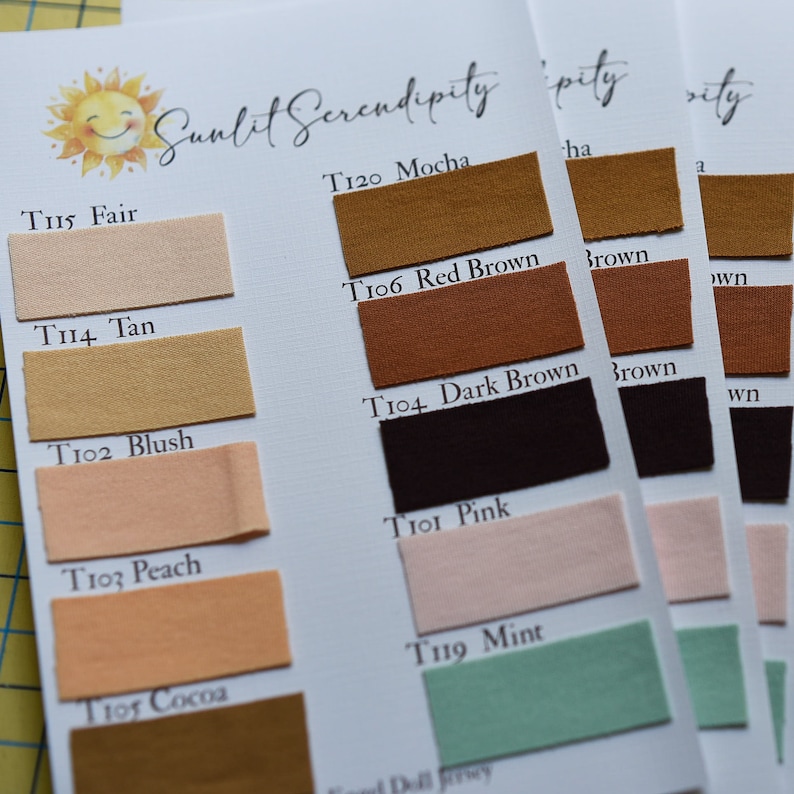 De Witte Engel doll jersey sample card.