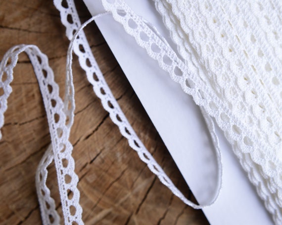 Dentelle Ancienne En Coton écru - Pour Couture, Customisation Vêtement, Décoration