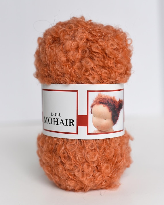 Waldorf Doll Hair Supplies Mohair Bouclé Yarn for Natural Doll Hair De Witte Engel