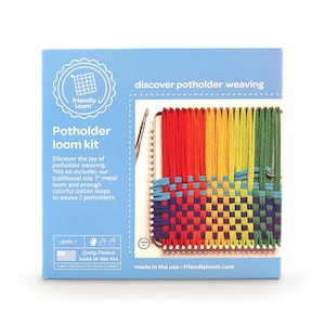 Traditional sized Friendly Loom™ potholder loom. Child craft kit.