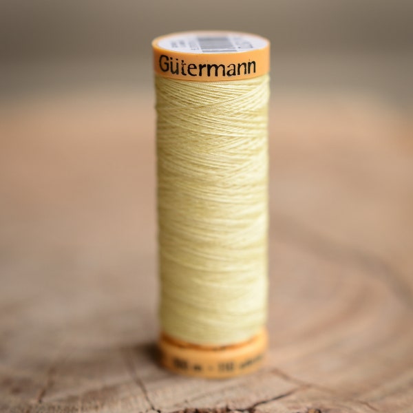 Sewing Thread - Light Yellow Cotton Thread - One Spool 110 yds - Gutermann #1370 #1600