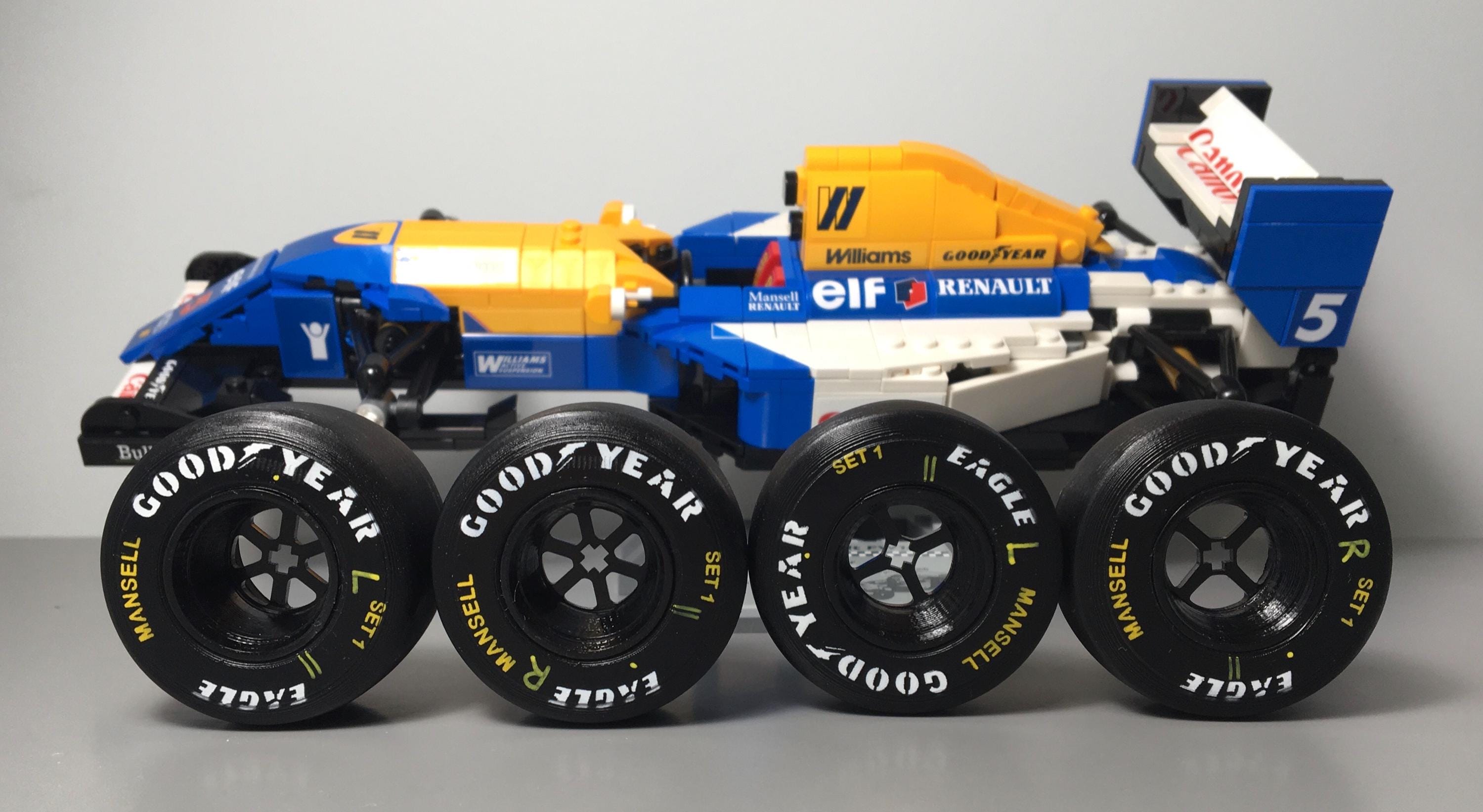 LEGO ICONS Nigel Mansell F1 Williams FW14B Goodyear Upgraded wheels Tires Tyres