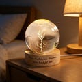 Personalized Crystal Ball Night Light,Birth Flower LED Lamp With Name,New Chapter 50th Crystal Ball Lamp,Milestone Birthday Gift For Her