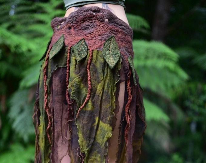 Nuno Felted Tree Roots Skirt/shawl-pixie Belt-woodland Costume-nymph ...