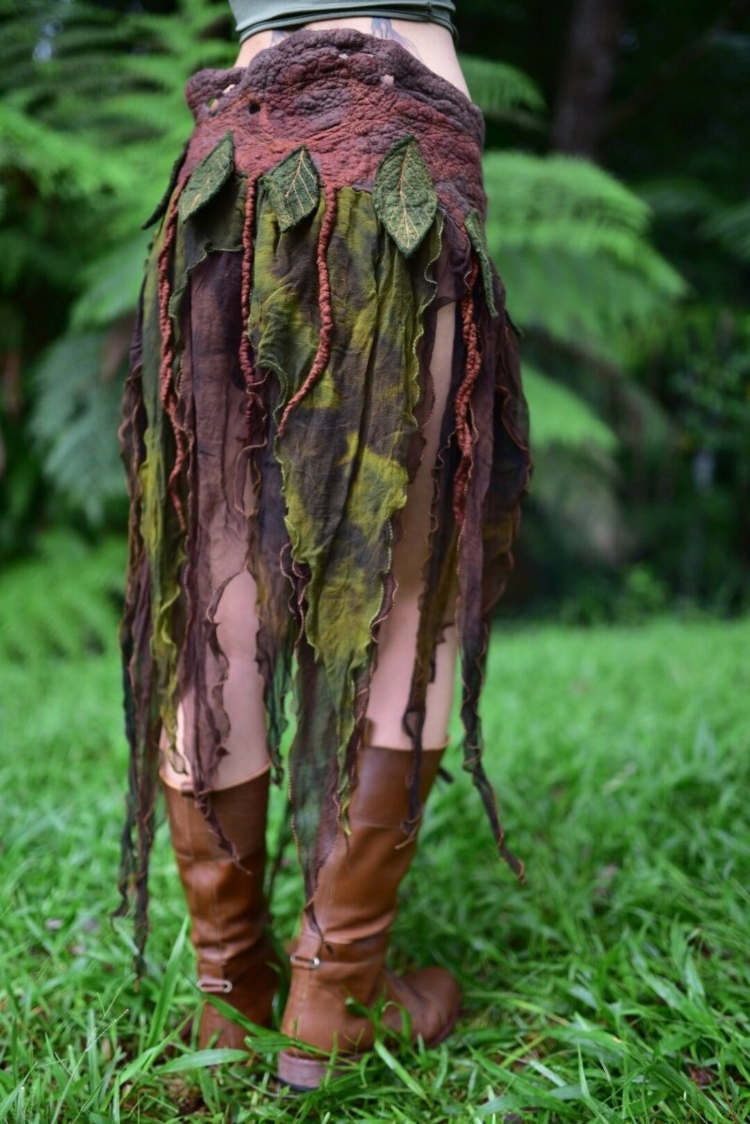 Nuno Felted Tree Roots Skirt/shawlpixie Beltwoodland Etsy