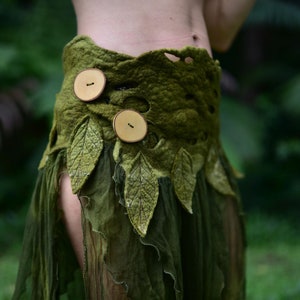 Nuno Felted Tree Roots Skirt/Shawl-Pixie Belt-Woodland Costume-Nymph Skirt-Tree Out Fit-Fairy Leaf Silk Belt-Tu Tu-Skirt-Festival Wear OOAK