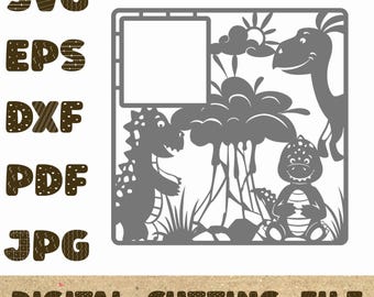 dinosaurs animals SVG paper clipping templates for cutting on a plotter and a laser.