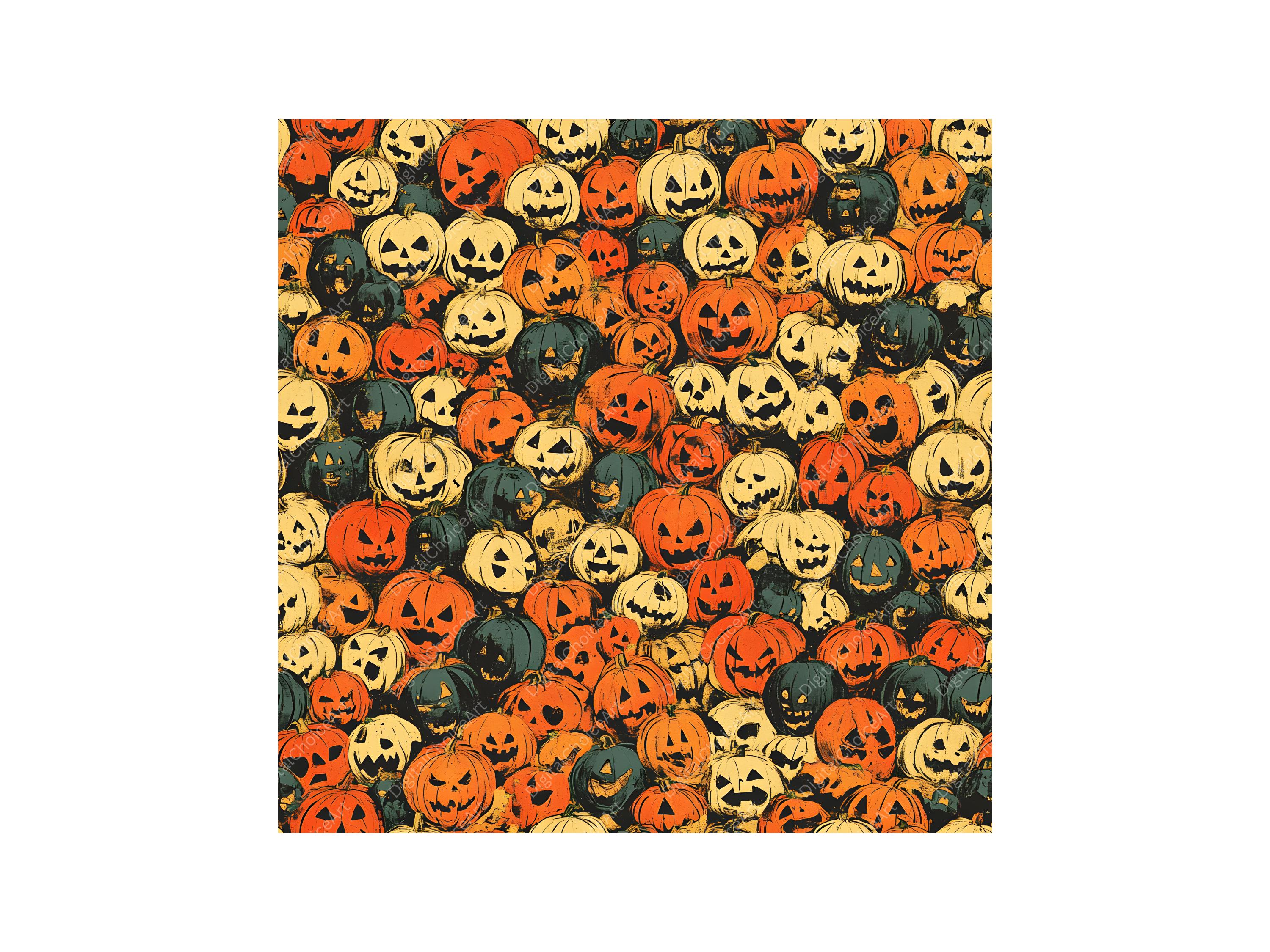 Vintage Halloween Digital Paper Pack: Skulls, Pumpkins, Haunted Houses ...
