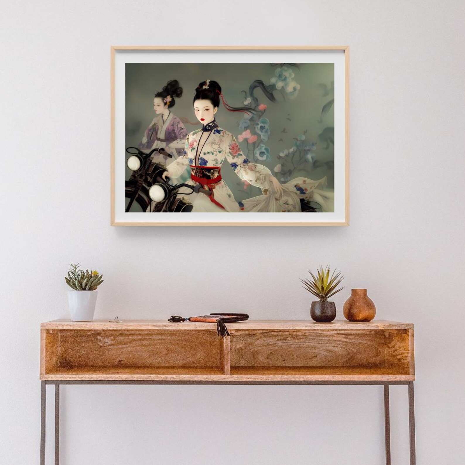 PRINTABLE Floral Elegance Meets Adventurous Spirit Asian Art Gongbi