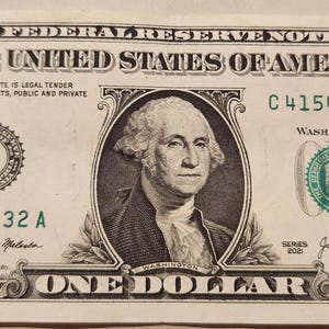 Rare 2021 Series One Dollar Bill 5 consecutive Numbers and 4 and a Kind 41544432-12345