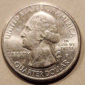 2018 P Quarter Block Island Die Chip on Reverse