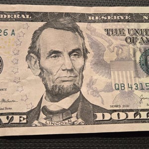 2021 5 Dollar Bill Fancy Serial Number Broken Ladder 43157526 (1234567)