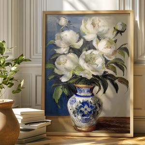 Vintage Art Print, Flower Print, Floral Print, Farmhouse Decor, Flower Wall Art, Vintage Wall Art, Flower Vase Wall Art,Living Room Wall Art