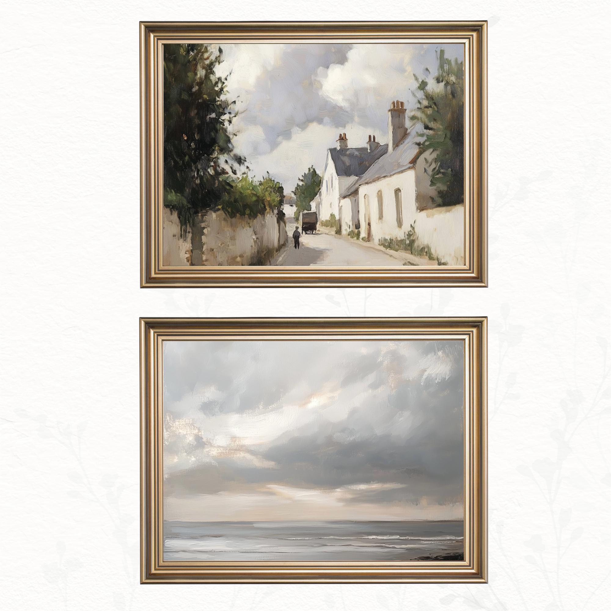 French Country Gallery Wall Art Set: Vintage Landscape Prints (digital ...