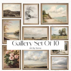 10 French Country Gallery Wall Art Set Vintage Art Print Set Nature Landscape  Antique Vintage Prints Rustic Decor Cozy Neutral Muted Prints
