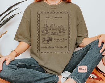 Vintage style Bison tshirt, buffalo stamp t-shirt gift for whiskey lover, Bison graphic tee gift for bourbon enthusiast, bourbon trail shirt