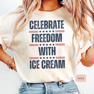 ice cream 4th of July shirt, July 4th patriotic tee, USA flag ice cream shirt, fourth of july graphic tee, independence day freedom tee gift