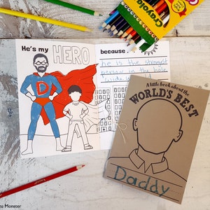 TÉLÉCHARGEMENT INSTANTANÉ Livre d'activités pour la fête des pères amusant pour les enfants à colorier imprimable, dessiner et écrire des choses sur papa, grand-père, beau-père, Pops, Papa