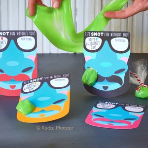 Slime Snot Cartões de Dia dos Namorados para impressão engraçados Bruto Dia dos Namorados imprimível para crianças Sala de aula sem doces Ideia de Dia dos Namorados óculos de bigode