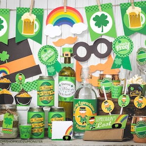 St. Patrick's Day Adult Party Printable Decor Kit Saint Patricks Day ...