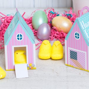 Caixas de deleite de casa de galinha para pintinhos de páscoa, download instantâneo, faça você mesmo, galinheiro de papel dobrável, caixa de presente fofa para cesta de páscoa/favor de festa