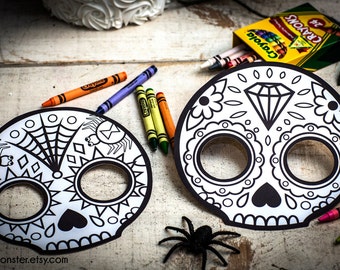 halloween printable day of the dead dia de los muertos skull etsy