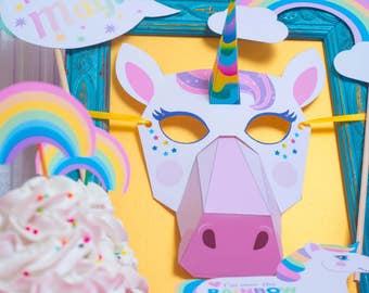 Banner Compleanno Unicorno Arcobaleno – Striscioni Preassemblati Per Decorazioni Festa Tema Unicorno