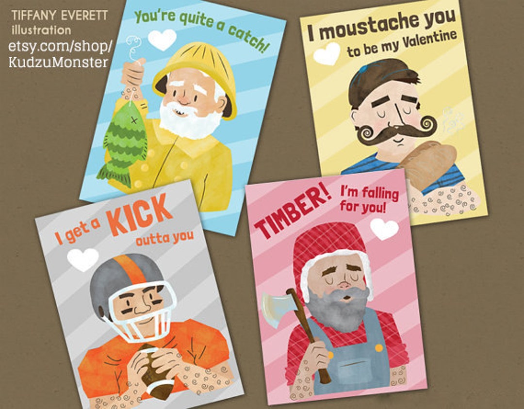 INSTANT DOWNLOAD Printable Classroom Valentines Manly Football Boy's ...