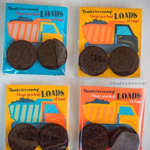 DOWNLOAD INSTANTÂNEO para impressão de caminhão basculante Lembrancinhas oreo ou mini donut Dumptruck Espero que você tenha MUITOS cartões divertidos