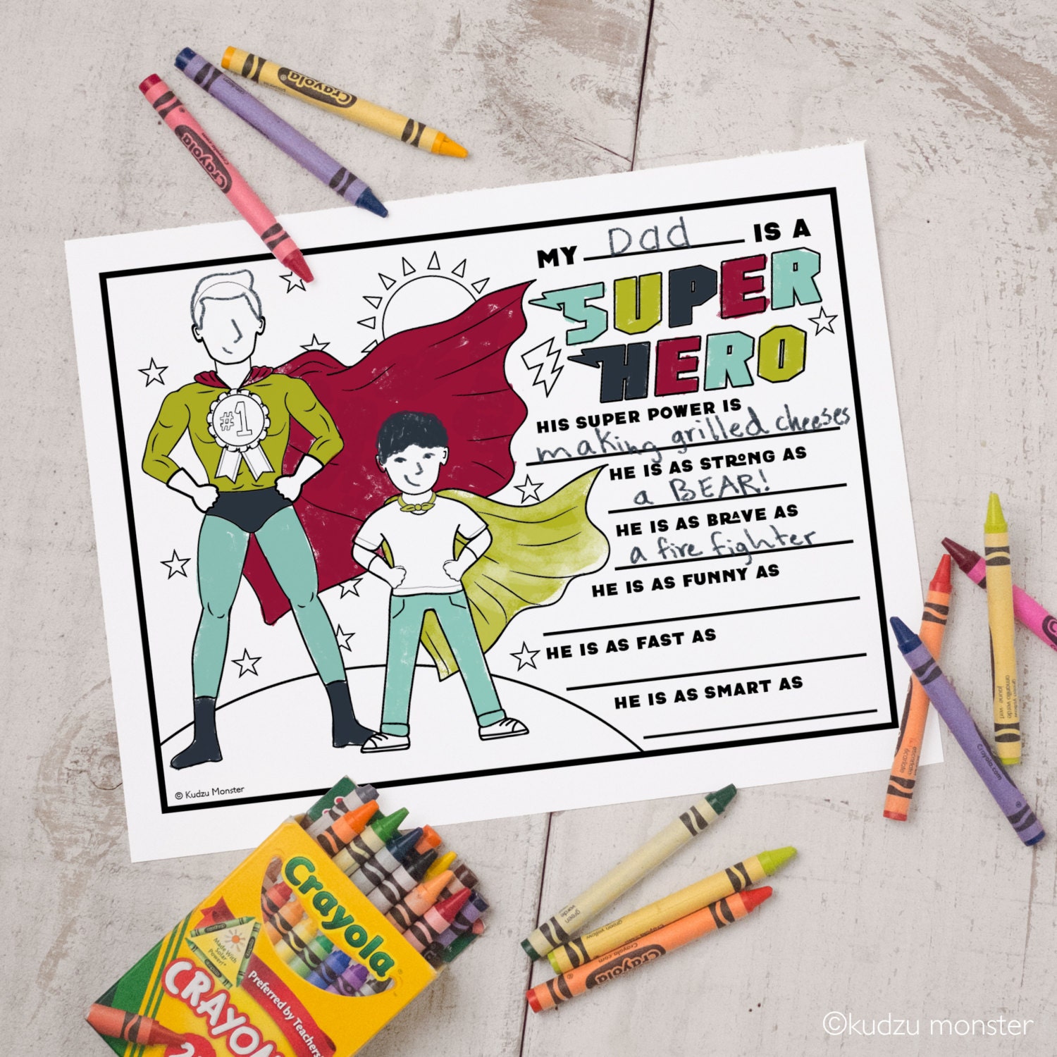 INSTANT DOWNLOAD Printable Fathers Day Coloring Activity Sheet Great ...