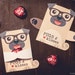 Cute Pug Puppy Classroom Candy Holder valentines cute dog individual candy valentine card Valentine's day chocolate heart holders glasses