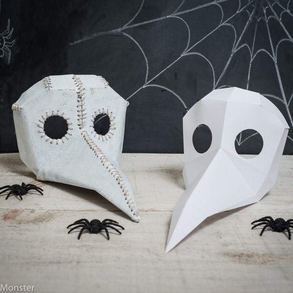 Druckbare Papier Pest Arzt Maske Spy vs Spy Vogel Maske DIY faltbare Maske Vorlage Krähe Vogel Rabe Großer Schnabel Maske