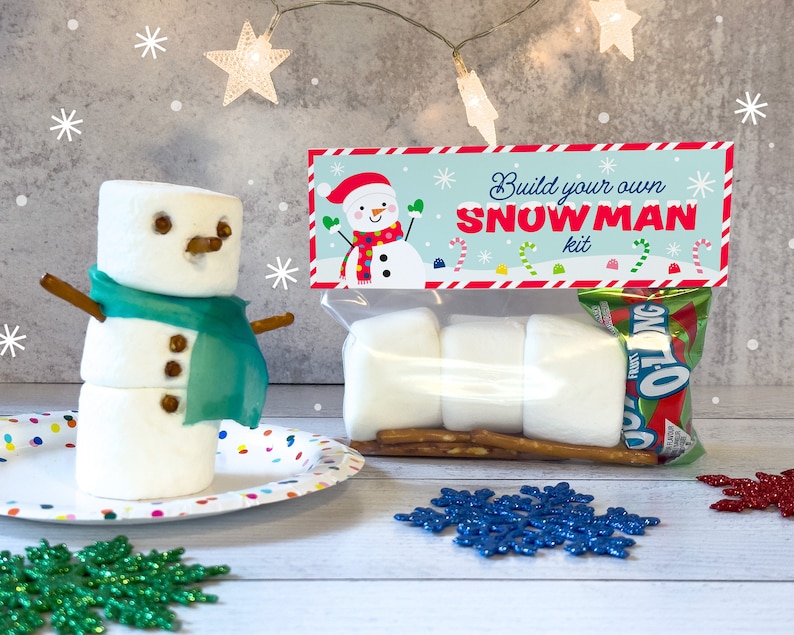 Printable Treat Topper for a Build Your Own Snowman Activity image 1