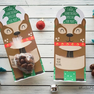Renne Caca Hugger Funny Christmas Candy Holder Card for Kids Classroom Holiday Party Favor Téléchargement instantané Cadeau imprimable Cerf Chocolat