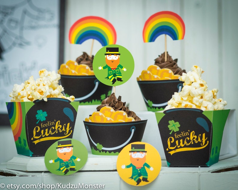 St. Patrick's Day Party printable cupcake decor kit saint image 1