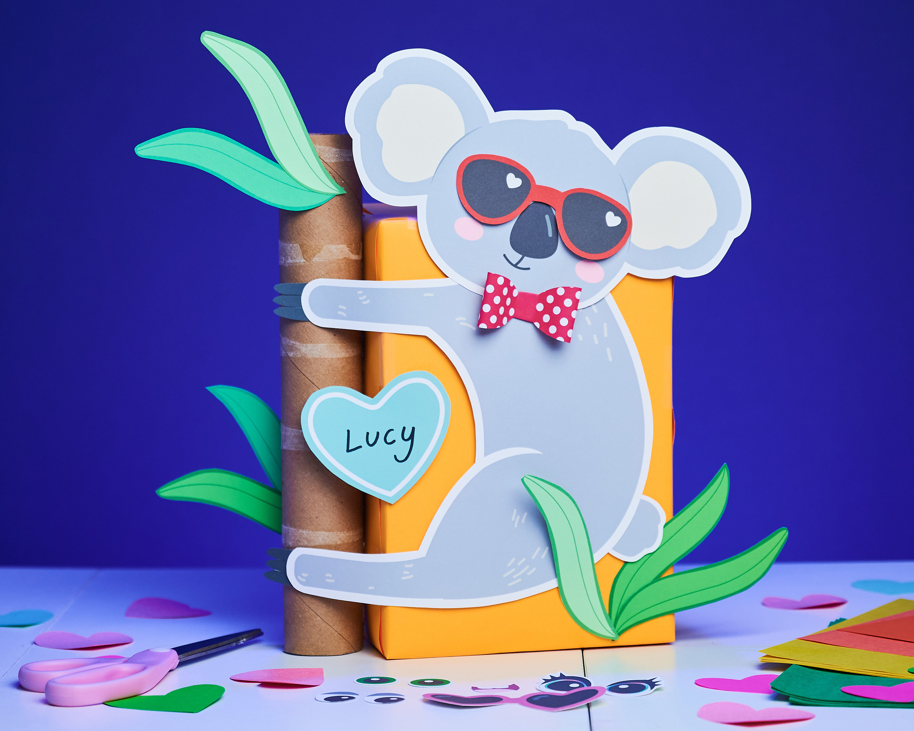 コアラの印刷可能なボックスキット | バレンタインデーカード用の DIY