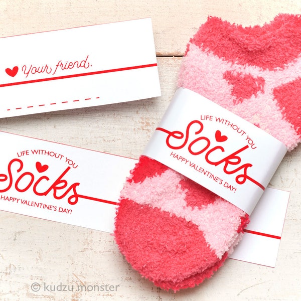 Funny Unique valentine's gift socks Life without you SOCKS Easy printable band DIY instant download non candy valentine idea