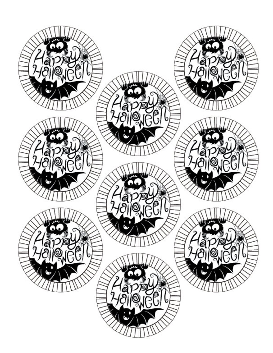 Instant Download Halloween Mason Jar Lid Label Print at Home - Etsy