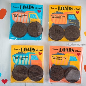 DOWNLOAD INSTANTÂNEO caminhão basculante imprimível Dia dos Namorados oreo ou mini donut Dumptruck Você é MUITO divertido caminhão de lixo menino cartões de Dia dos Namorados