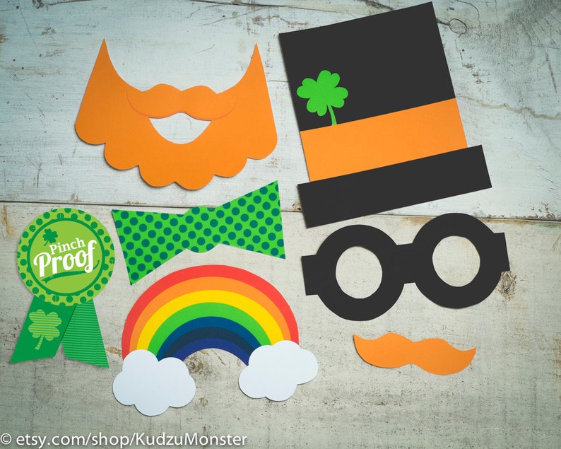 St. Patrick's Day Party printable photo booth photo prop image 1