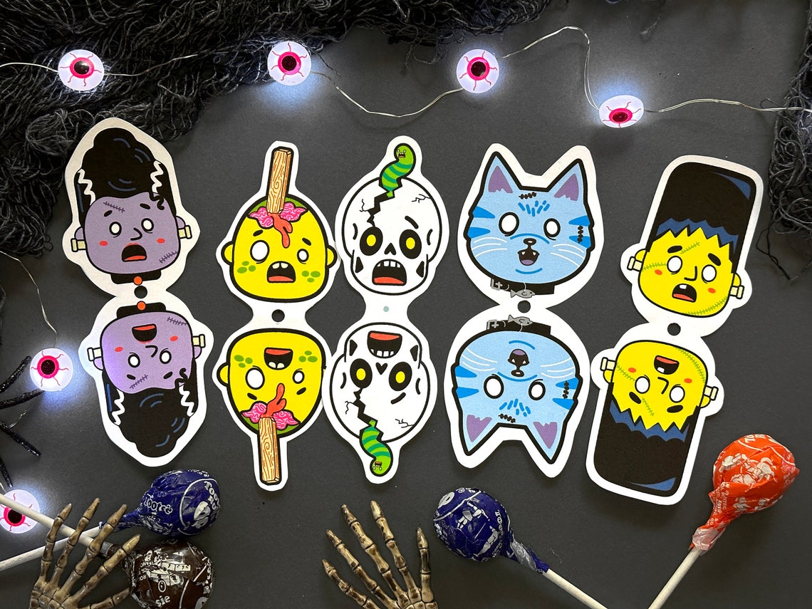 Undead Puppet Printable Undead Character Sucker Covers - Funny Halloween Lollipop ...
