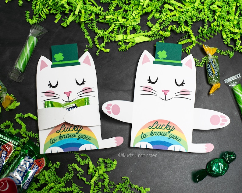 St. Patrick's Day Cat Candy Huggers Party printable image 1