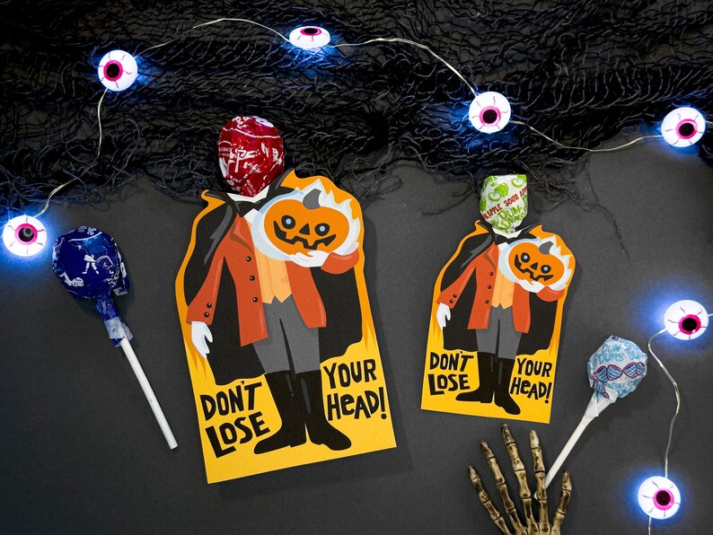 Printable Headless Horseman Halloween Sucker Holders  Small image 1