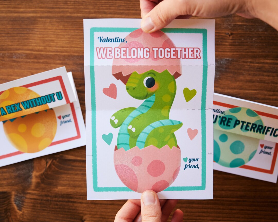 Baby Brachiosaurus Dinosaur Egg Folding Surprise Printable Valentine ...