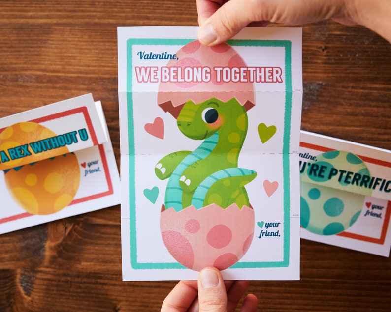 Baby Brachiosaurus Dinosaur Egg Folding Surprise Printable Valentine ...