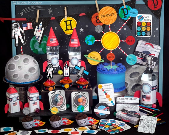 Space Explorer Party Astronaut Nasa Printable Decor Kit