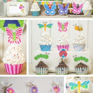 Garden Bug Spring Party Printable Decor Kit DIY Cupcake - Etsy
