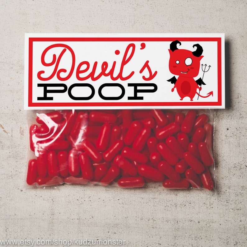 INSTANT DOWNLOAD Halloween funny Devil's demon Poop Treat image 1